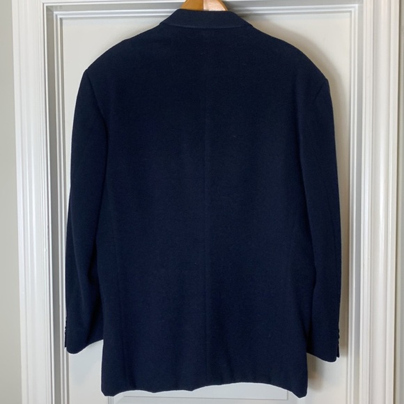 Vintage 80s Wool Cashmere Blend Michael Gabriele Navy Blazer Men’s size 44R - Picture 5 of 16